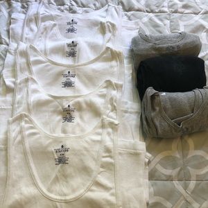 Lot of 6 Tanks- Stafford & Hanes 2 gray tanks sold